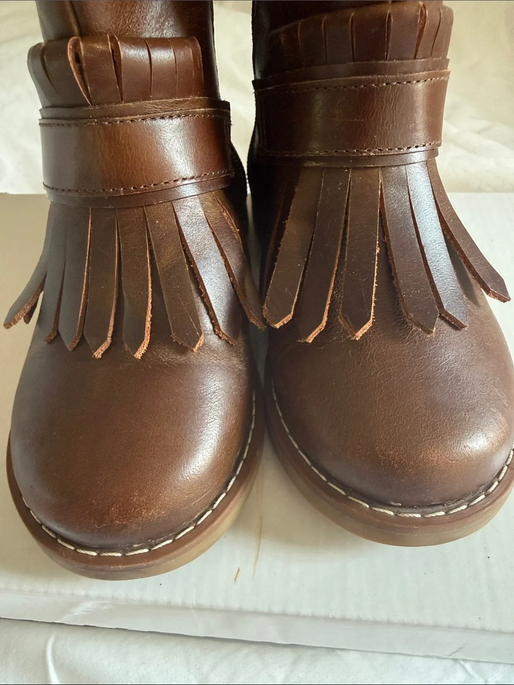 Girls Elephantito Brown Leather Boots